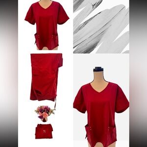 Reina Scrub 2 SETS of  XL NWOT Red and XL Blue Green